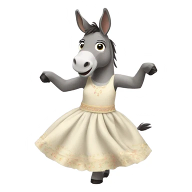 A donkey is dancing in a dress. sticker