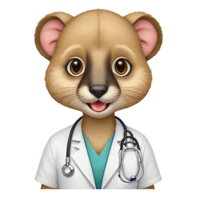 un suricate médecin avec un stetoscope qui tire la langue sticker