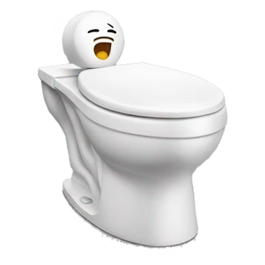 Toilet with a head coming out from it sticker