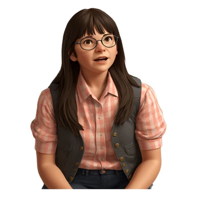 girl in glasses sitting down sticker