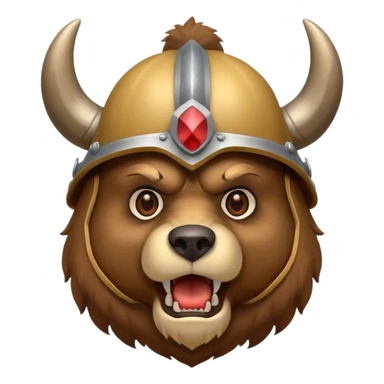 Bear wearing horned helmet growling sticker
