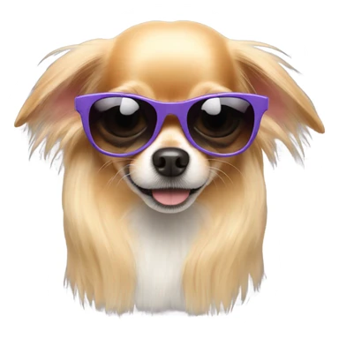 Long hair chihuahua with sunglasses  sticker