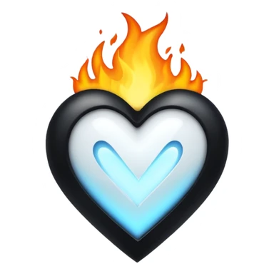 ❤️‍🔥 .. make the red heart white and flame to black. The structure should be as it is sticker