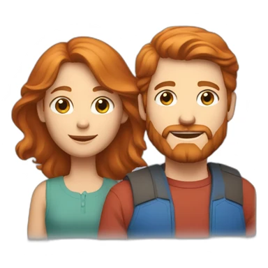family;-red-haired-dad-beard,-light-brown-haired-mom, red-rabbit-blue-eyes sticker