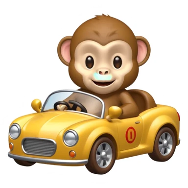 monkey pretending to drive sticker
