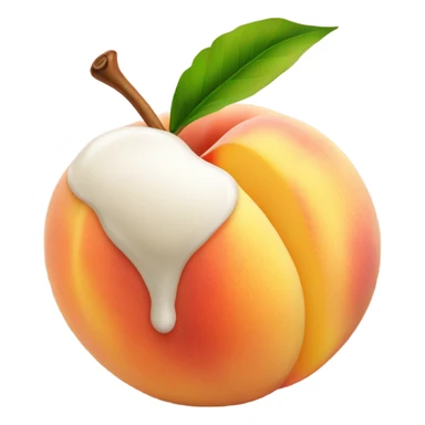 Peaches covered in milk sticker