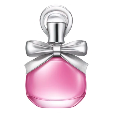 pink dior perfume bottle with silver metal bow  sticker