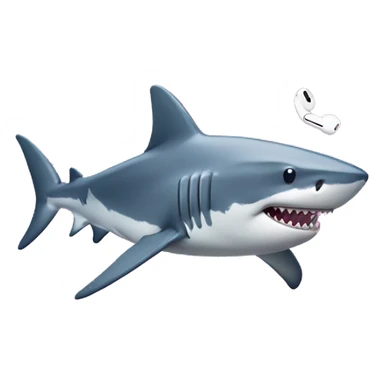 A shark with AirPods in the disco sticker