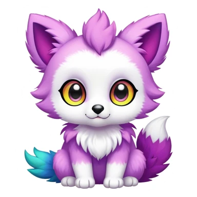 Kawaii colorful anthro fursona Fakemon sticker