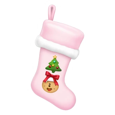  light pink Christmas stocking with bow sticker