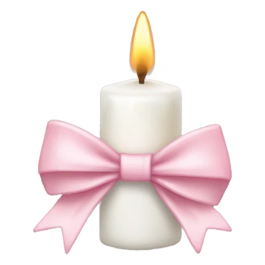 White candle light pink bow sticker