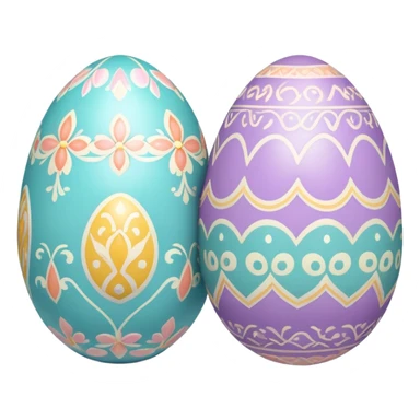 two decorative easter eggs sticker