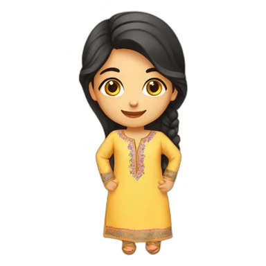 cute women in kurti shalwar sticker