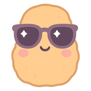 a chicken nugget with sunglasses, kawaii style sticker