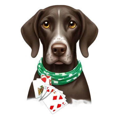 German Shorthaired Pointer Playing Poker sticker
