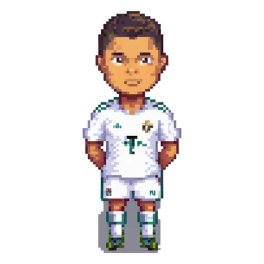 Cristiano Ronaldo, footballer, pixel art style sticker