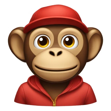 Monkey wearing a red hat sticker