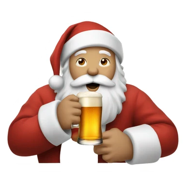 Santa drinking a beer sticker