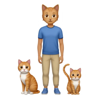 a human man with the fullbody of a cat  sticker