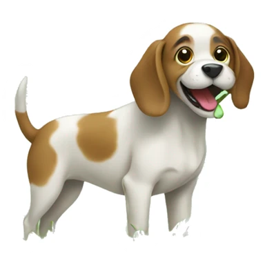 Dog eating grass sticker