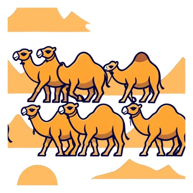 group of camels sticker