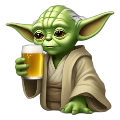 Yoda qui bois une bière sticker