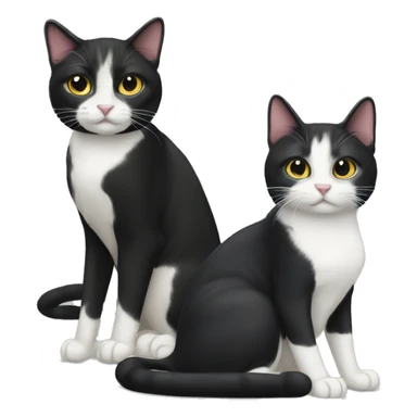 tuxedo cat with tabby cat sticker