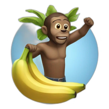 Singe tenant une banane sticker