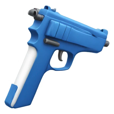 blue gun whit a white bow sticker
