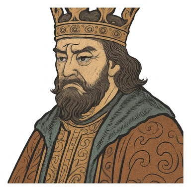 ukiyo-e style king with crown sticker