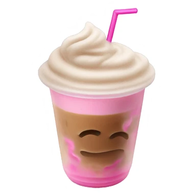 Iced coffee with cold foam and pink accents  sticker