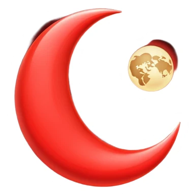 red crescent moon with glow sticker