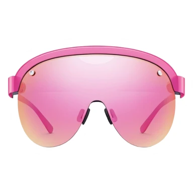 sleek pink visor sunglasses, 2000s fashion, rimless design sticker