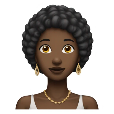 Black girl with straight hair and earrings and tub top sticker