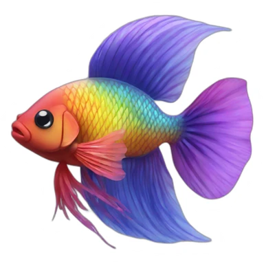 rainbow beta fish sticker
