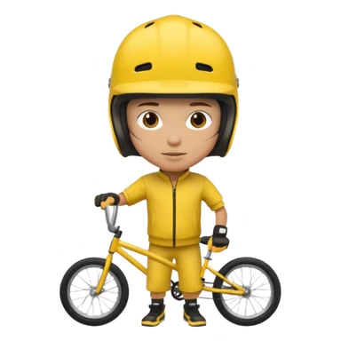 BMX rider yellow man with helmets sticker