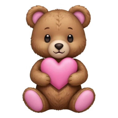teddy bear holding pink heart sticker