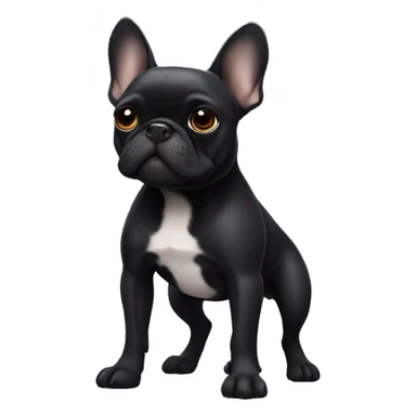black frenchie dog with joint sticker
