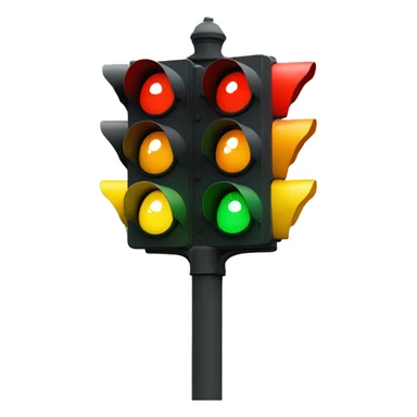 traffic light with an amoji smiling inside the circle of colors sticker