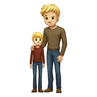 incredibly tall giant holds small blond man sticker