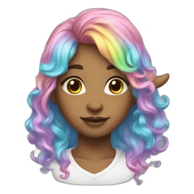 goldhorn-pastelcolor-rainbowhair-unicorn sticker