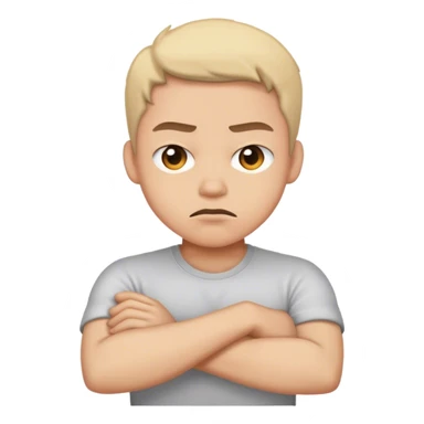 Mad face crossing arms sticker