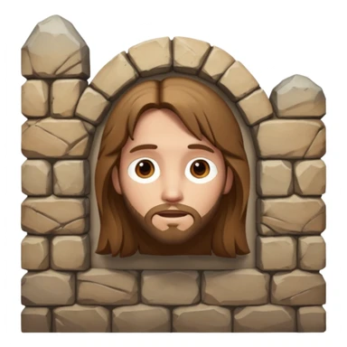 Jesus peaking over a wall sticker