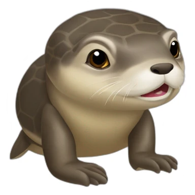 Loutre-sur-une-tortue sticker