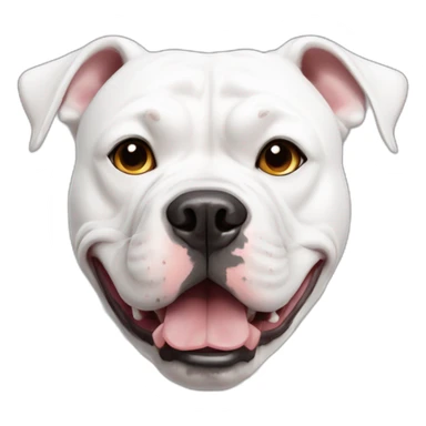 all white american bulldog dog with cropped ears sticker