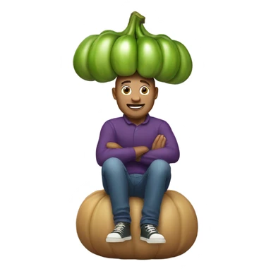 man riding eggplant sticker