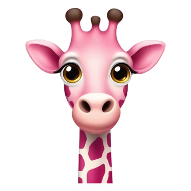 pink giraffe emoji cute  sticker