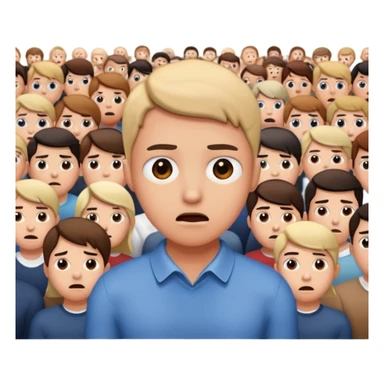 a FRONT PERSON FEELING FEAR, with the audience BEHIND HIM sticker