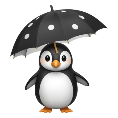 Penguin with polka-dot umbrella sticker