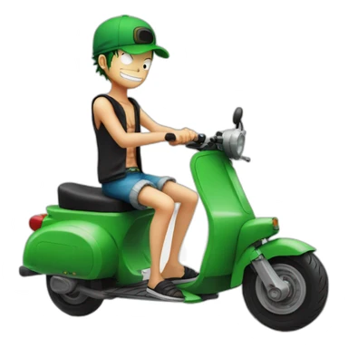 Luffy zoro sur un scooters sticker
